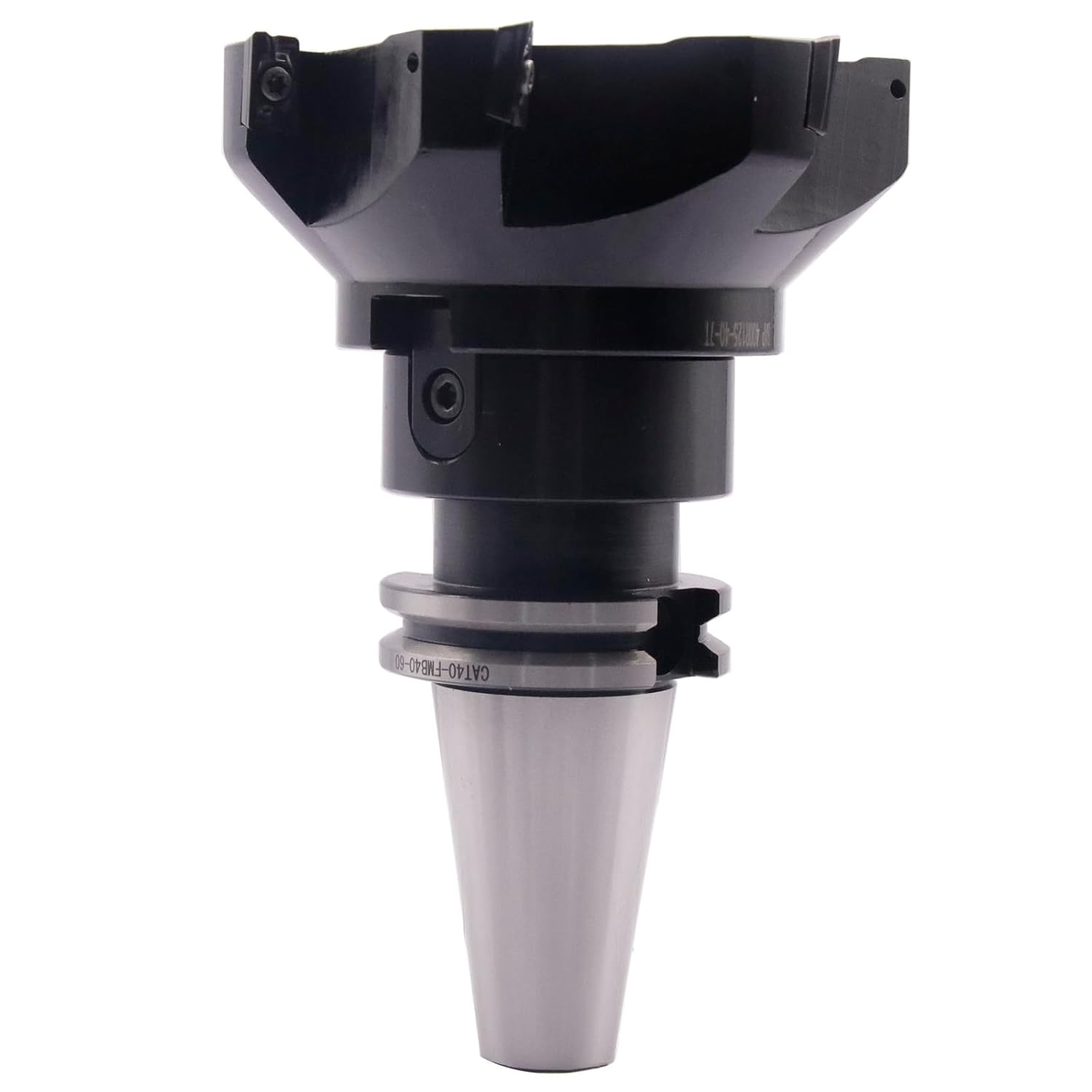 CAT40-FMB40-60 Shank Face End Mill Arbor and 5"/125mm Cutting Diameter 7-Flute 400R 125-40-7T CNC Face End Milling Shell Cutter with 10Pcs APMT1604 Carbide Inserts and T15 Wrench