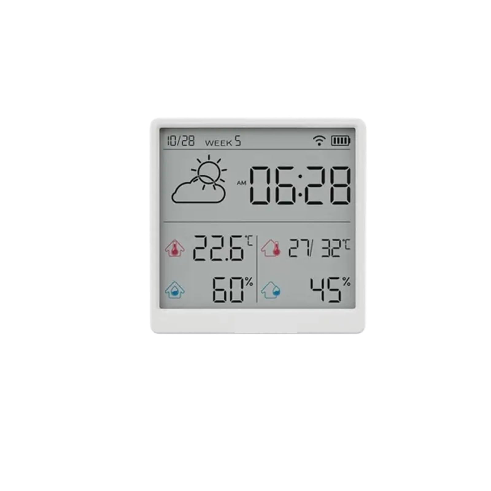 Duka TH3 Elektroniczny czujnik temperatury i wilgotności Inteligentna stacja pogodowa domowa typu C Akumulatorowy cyfrowy termometr Higrometr Prognoza pogody(TH3 -WHITE)