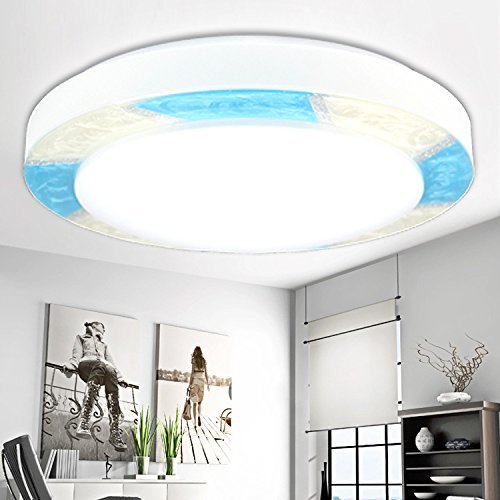 Éclairage extérieur et intérieur plafonnier LED acrylique bleu 23W salon moderne GZZ Deng