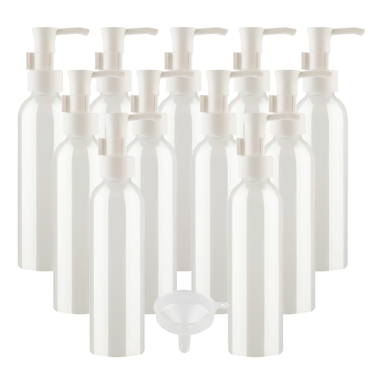 24 Pezzi 200ml flaconi vuoti da Bianco in plastica da viaggio, ricaricabili, per lozione e shampoo Cosmetica Bottiglie con Bianco Pompa Flaconi