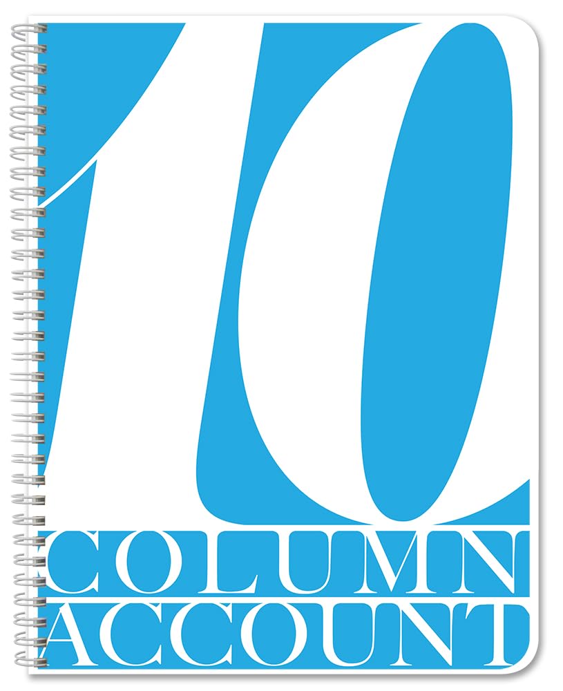 BookFactory 10 Column Ledger Book/Account Book/Accounting Ledger/Notebook Ten Columns Columnar Accountant Book Format - 100 Pages, 8.5'' x 11'',