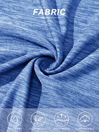 Tacvasen Women's Workout Tops Short Sleeve Shirts Gym For Women Crew Neck Soft Tees, Light Blue, M #TOP5