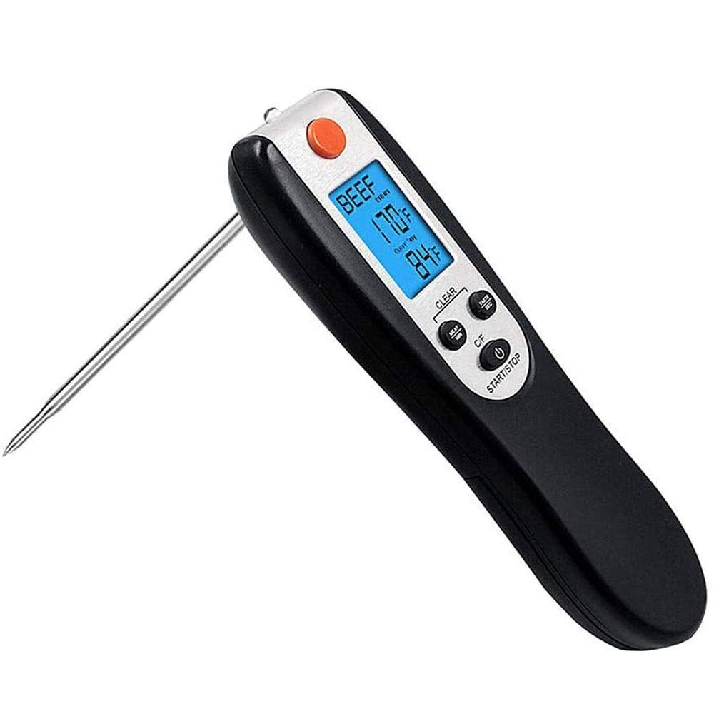 Termómetro Digital para Carne de Barbacoa, termómetro ultrarrápido con retroiluminación y calibración, sonda Digital para Alimentos para Cocina, Parrilla al Aire Libre y Barbacoa