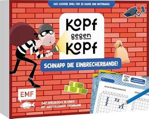 Der ultimative Spielblock: Kopf gegen Kopf – Schnapp die Einbrecherbande!: Für zu Hause und unterwegs – Zwei Spielblöcke in einem mit aufstellbarer Trennwand und 80 Blättern für Kinder ab 6 Jahren