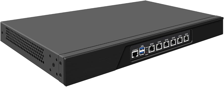 1U Firewall Hardware Appliance, PFSense, Untangle, OPNsense, VPN, Router PC, I7 3770, RJ08, B75 Chipset, Bypass, 6 x Gigabit LAN, Console, VGA, 8G RAM, 128G SSD