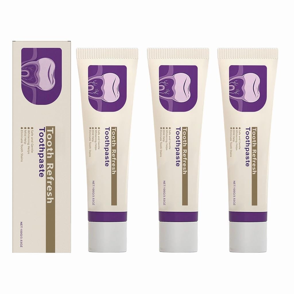 Dentifricio schiarente all'idrossiapatite - Rimuove delicatamente le macchie superficiali, rinfresca l'alito, freschezza alla menta for l'igiene orale quotidiana(3pcs)