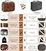 Elviros Hanging Toiletry Bag Removable Travel Bag PU leather Makeup Cosmetic Organizer Kit, Dark Brown