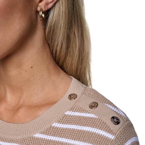 Image of Nautica Women's Crew Neck Solid Short Sleeve Sweater