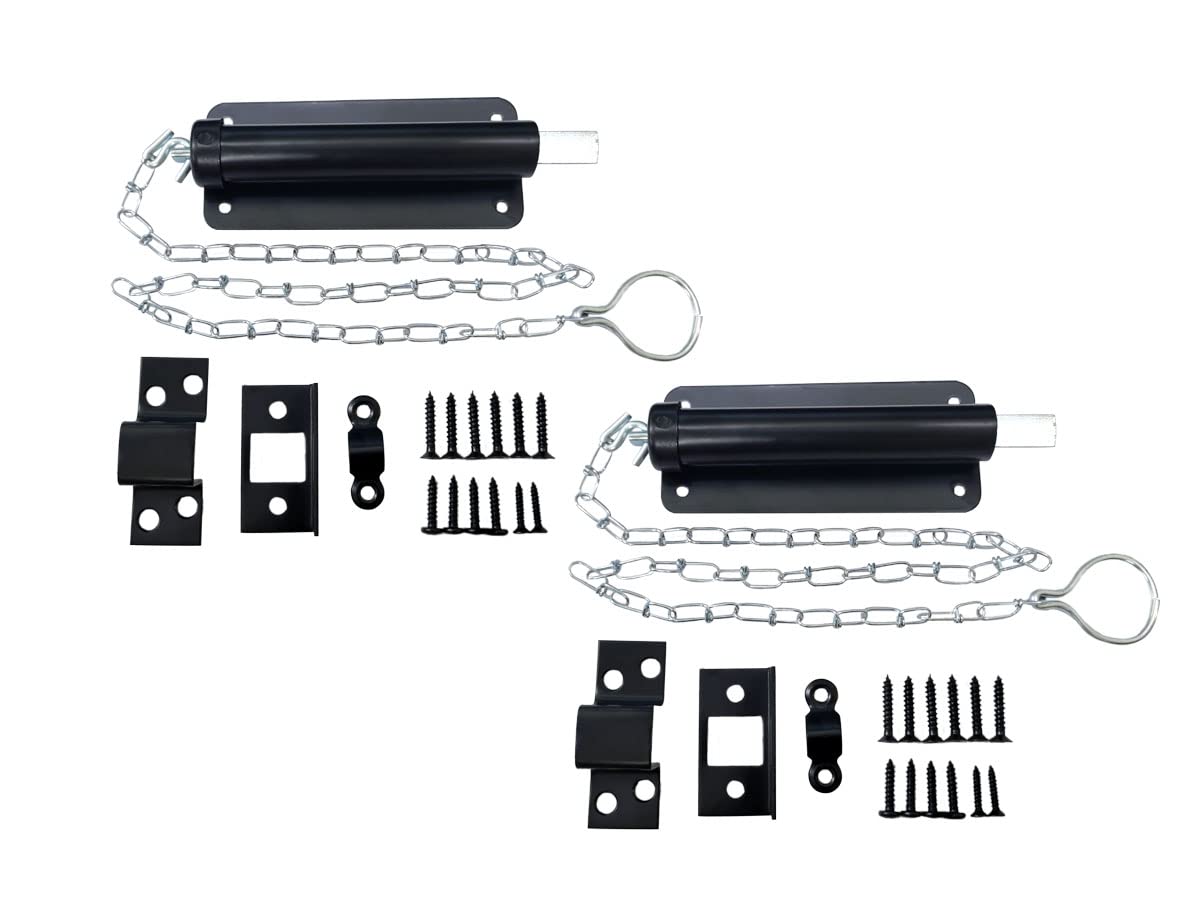 Photo 1 of QCAA Chain Bolt, 6", Matte Black, 2 Pack, Made in Taiwan