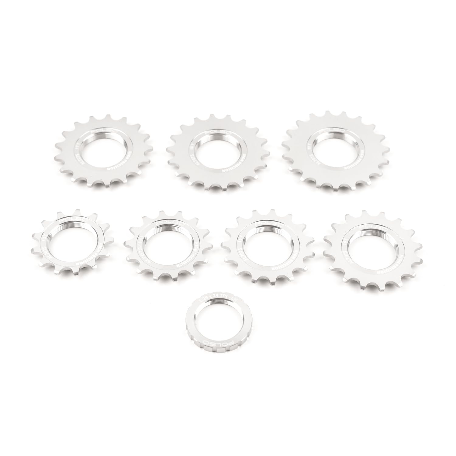 POLSO Fixed Gear Cog 13T/14T/15T/16T/17T/18T/19T Fixed Gear Single Speed Bicycle flywheel Piece & Lockring FlywheelFor Fixie Track Bike Hub for Improved Cycling Performance (Silver 15T)