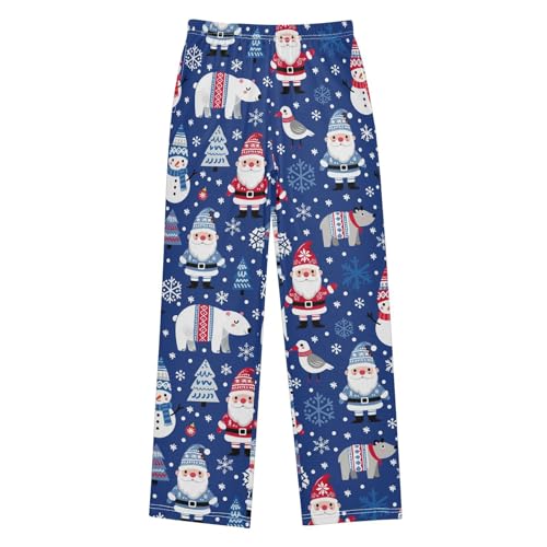 Boys' Pants Santa Christmas Tree Snowflake Bear Long Bottoms Jogger Pants Elastic Waist Trousers with Pockets S-XL