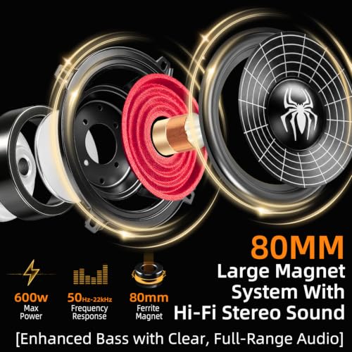 Image of 5.25 Inch Speakers, 600W 4 Ohm 5 In Speaker Car Audio Aluminum Cone Woofer