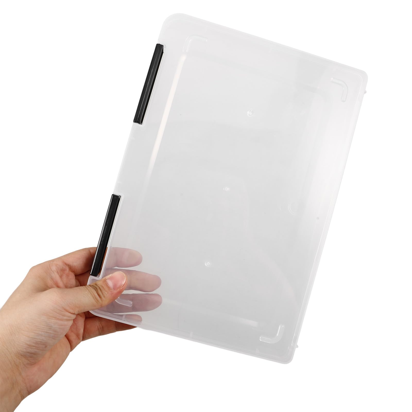 Holibanna 4 Stück A5 Dokumentenbox Transparent Kunststoff Aufbewahrungsbox mit Deckel Kompakt Vielseitig für Büro und Schule Karten und Urkundenorganizer