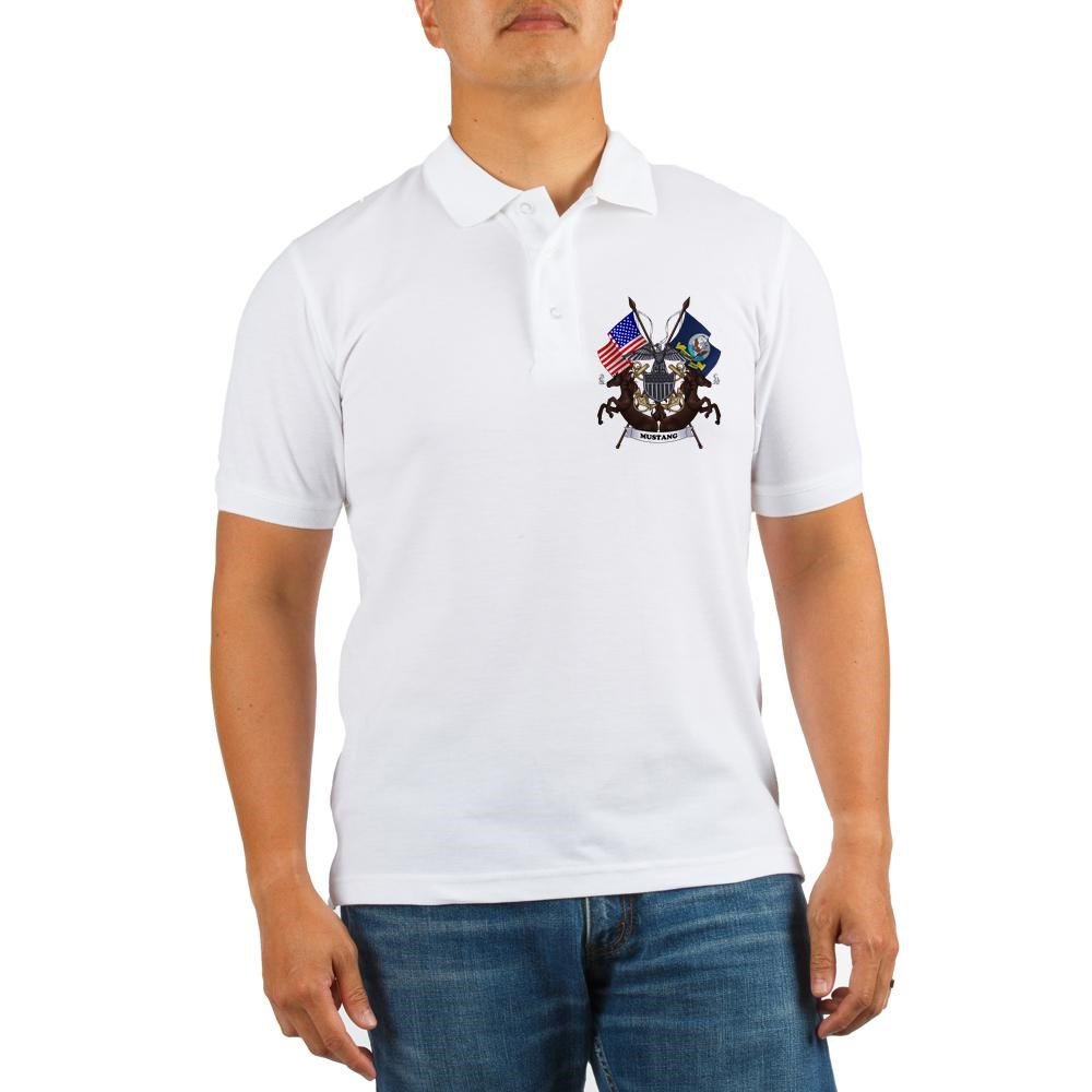 CafePress Navy Mustang Emblem Golf Polo