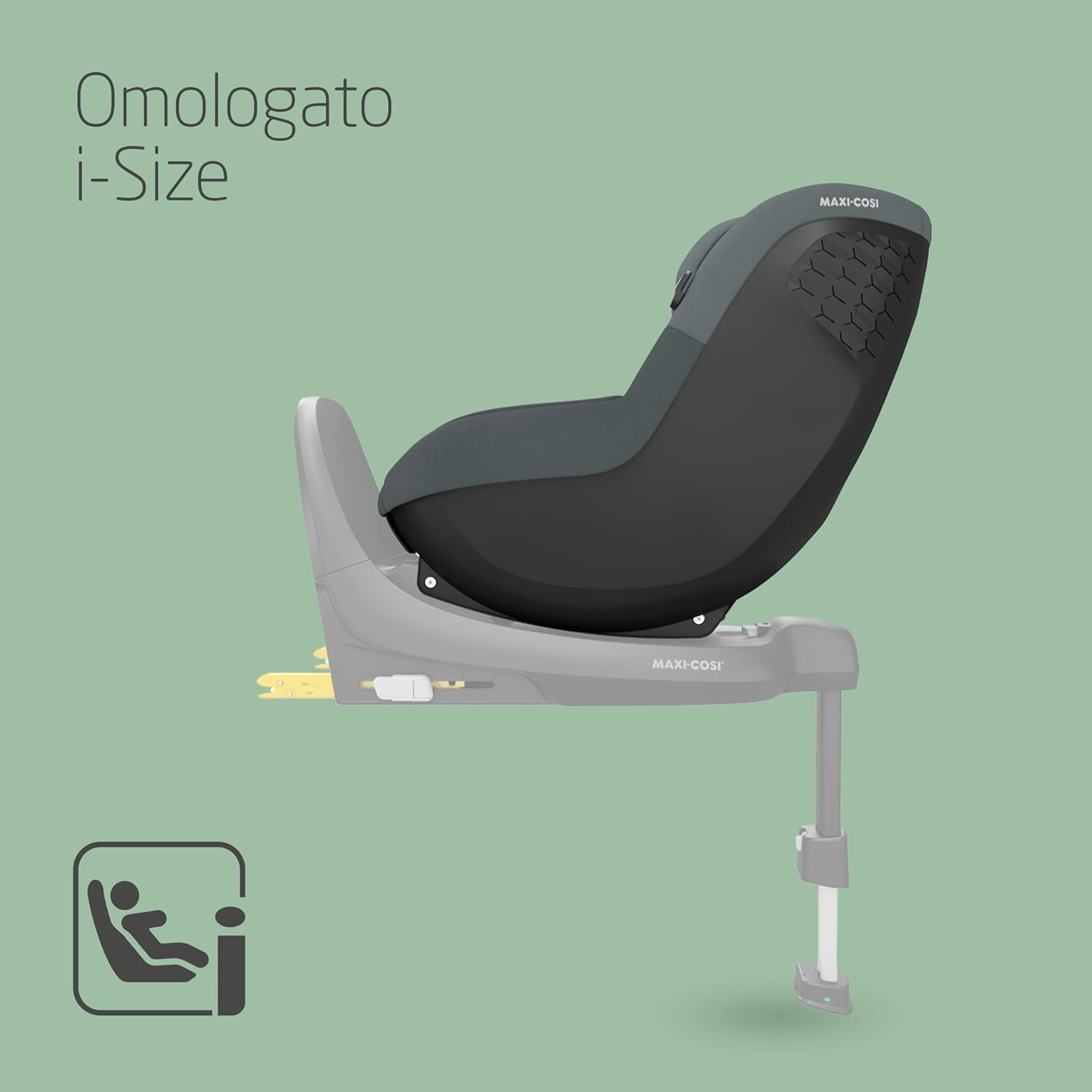 Maxi-Cosi Pearl S i-Size, Seggiolino Auto per Bambini 3 mesi-4 anni, 0-18 kg, 61-105 cm, Seggiolino Auto Neonato Reclinabile 5 Posizioni, Cinture Easy-in, Protezione G-CELL, Tonal Graphite