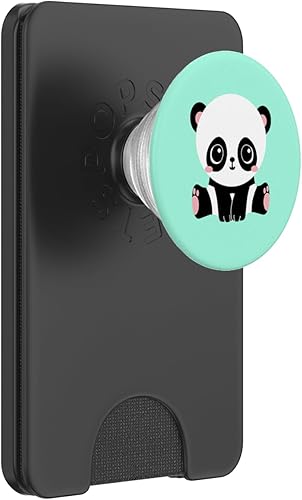 Miniatura 8 de Bonito Kawaii bebé Panda Pop Socket menta verde animal amante  PopSockets agarre y soporte para teléfonos y tabletas, Negro