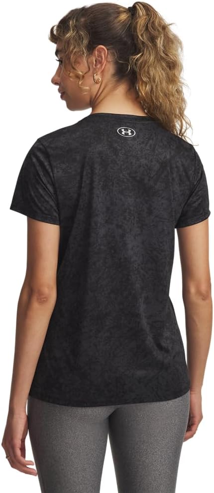 Under Armour Womens Velocity Print Short Sleeve V Neck T Shirt - Image 2