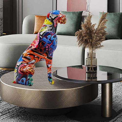 Estatua de perro graffiti, escultura abstracta para decoración miniatura 5