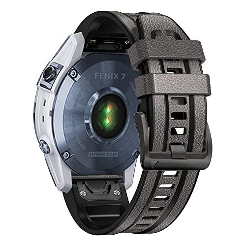 Bracelet silicone 26mm de qualité supérieure pour Garmin Fenix 7X 6X coloris agate - 5