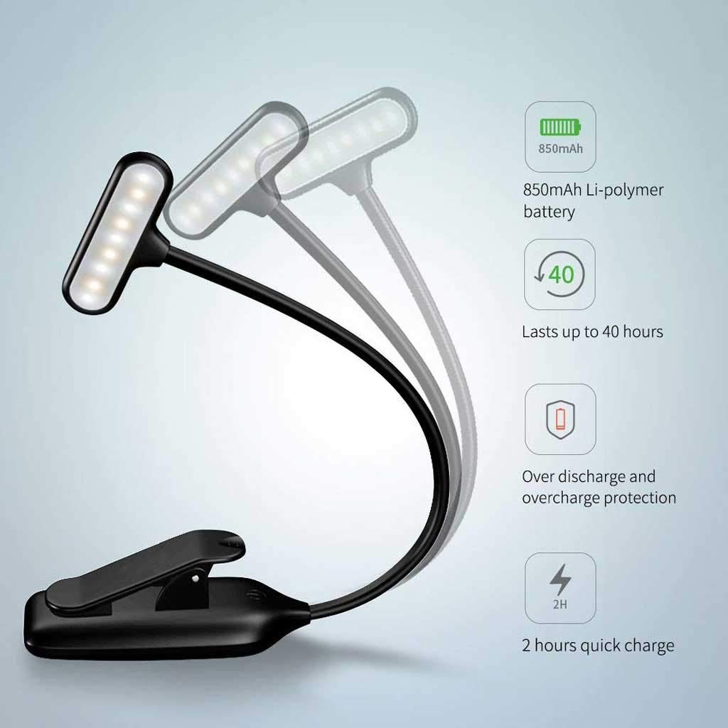 Lámpara de Escritorio Libro de Lectura lámpara de Lectura del Libro del USB Luz Recargable de luz LED luz Flexible Dimmer Tabla Clip de la lámpara portátil lámpara de Escritorio para Lectura
