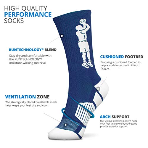 ChalkTalkSPORTS Basketball Performance Crew Socks - Jump Shot - Youth & Adult - Elite Basketball Mid-Calf Socks3