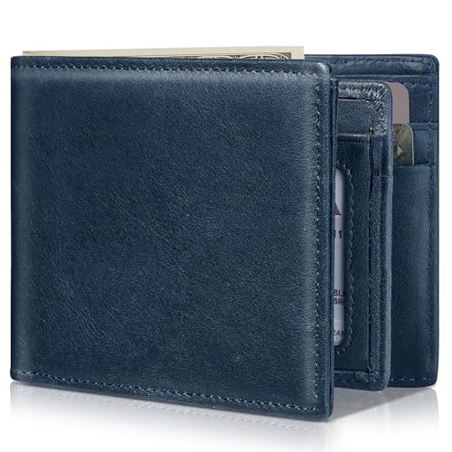 Image of Artpaxy Mens Wallet Bifold Genuine Leather RFID Blocking Wallet for Men with 1 ID Windows 13 Card Holders 2 cash pockets 1 Gift Box