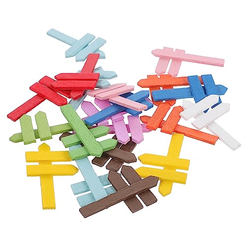 POPETPOP 20pcs Micro Landscape Wooden Fence Miniature Garden Ornament Durable Adornment for DIY Scene Layout for Succulent Display and Miniature Gardening