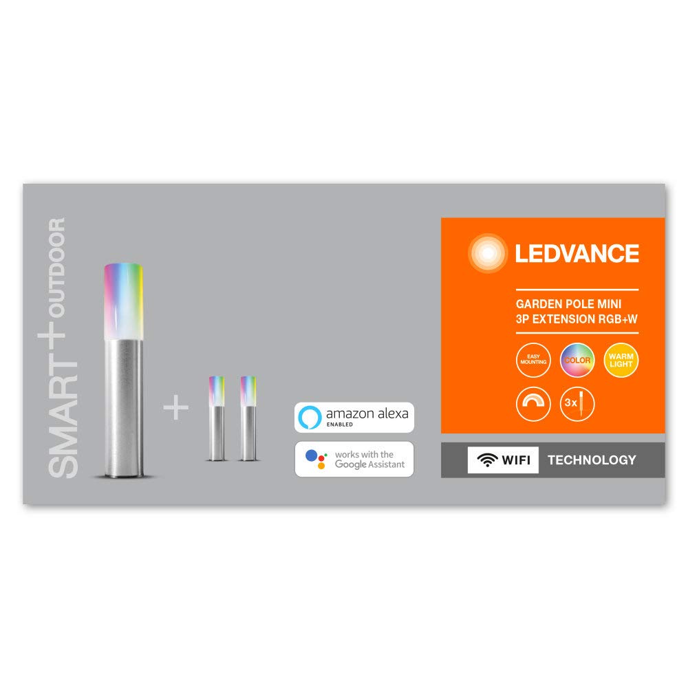 LEDVANCE Oprawa oświetleniowa ogrodowa typu smart LED: for uziemienie, SMART+ GARDEN POLE / 1,90 W, 220…240 V, RGBW, 3000 K, materiał: stainless steel, IP65