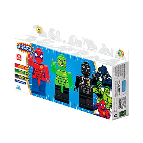 Bonecos de Montar Mini Defensores 3 Unidades, GGB Plast