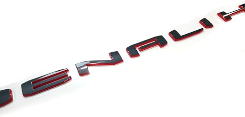 Miniatura 5 de Juego de 4 emblemas Denali DenaliHD Plus de Sierra 2019-2025 de repuesto para Sierra 2500HD 3500HD 2500HD 2500 HD 86790675 86532074 (línea roja