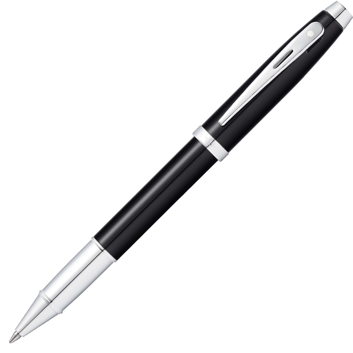 Amazon | Sheaffer 100 光沢ブラックラッカーボールペン 光沢クロム