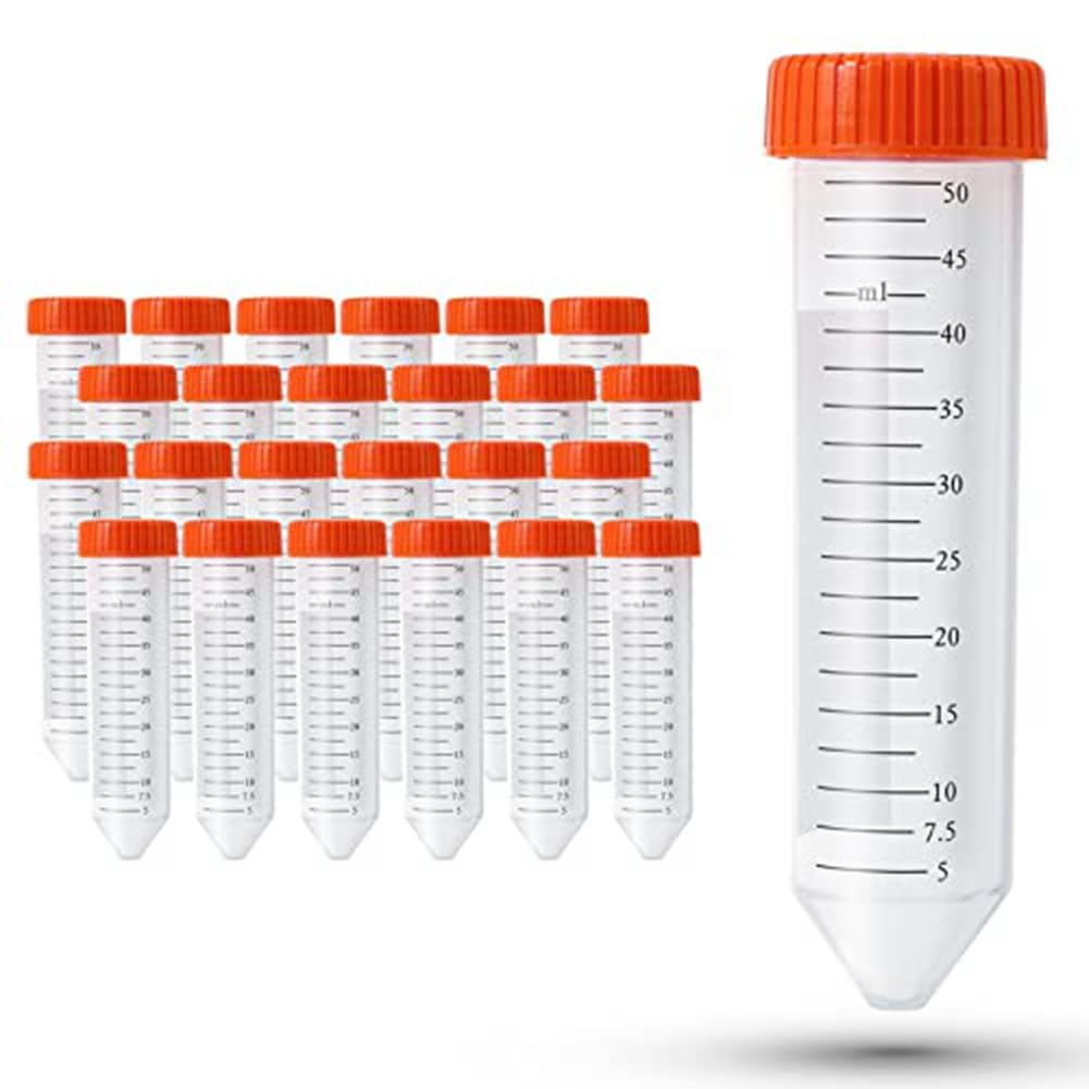 muqeu Conical Centrifuge Tubes 50Ml, 25 Pcs, Sterile Test Tubes with Reusable Easy to Use
