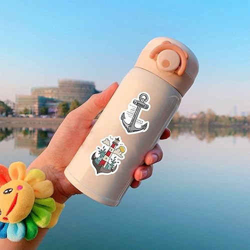 Miniatura 7 de Paquete de 62 calcomanías de anclaje lindas calcomanías impermeables de vinilo de dibujos animados para botella de agua laptop teléfono patineta