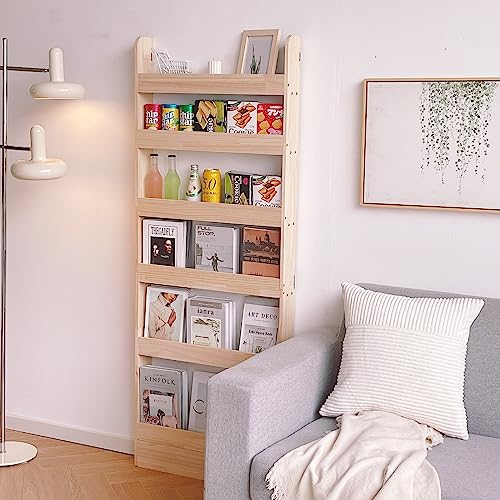 Miniatura 8 de Heehee Estantería De Madera Maciza Organizador Para Libros, Almacenamiento De Juguetes Y Estante De Pared Para Niños Y Adultos