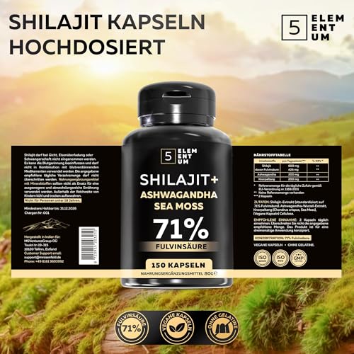 Image of Shilajit Capsules with Natural Trace Minerals - High Purity Supplement - 150