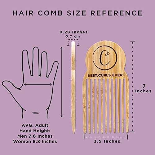 Controlled Chaos As Seen On Shark Tank Detangling Comb Hair Pick – Anti Static Bamboo Hair Pick For Thick Curly Hair, Long Tooth Detangler Wooden Comb For Men, Women & Kids #TOP3