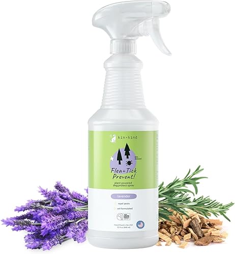 Miniatura 10 de kin+kind Spray para pulgas y garrapatas a base de plantas para perros (12 fl oz) Lavanda