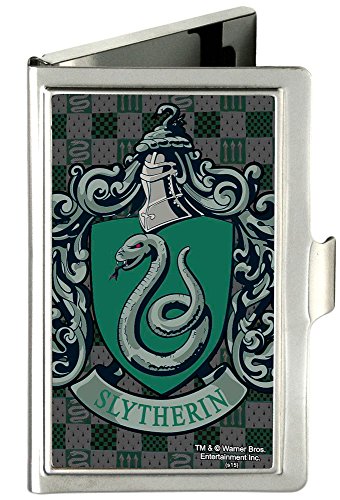 Buckle-Down Business Card Holder - Harry Potter SLYTHERIN Crest Green/Gray - Small