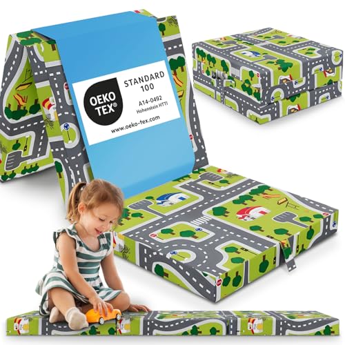 ELONEO Matelas Pliant 70x190 cm, 9 cm de Hauteur, lit d’appoint Pliable pour Enfants et Adultes,...