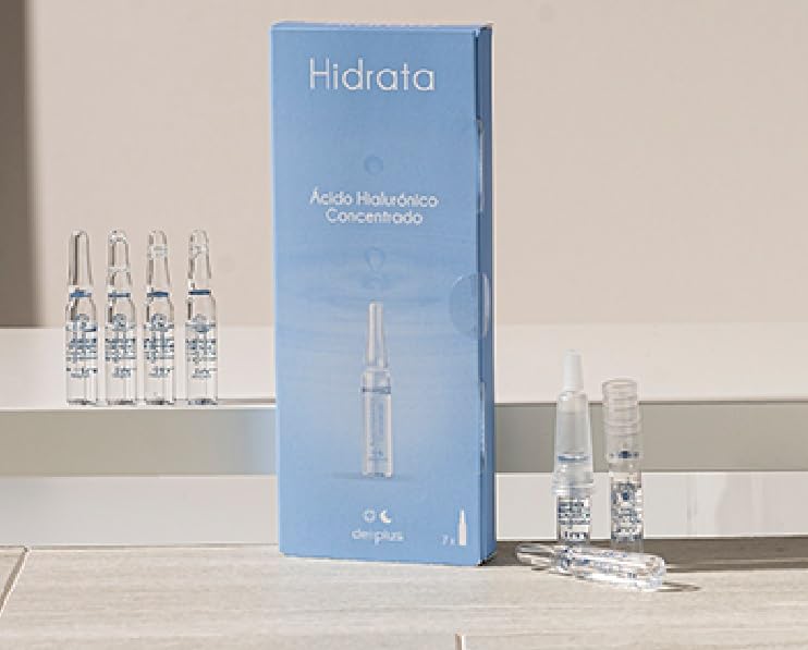 Ampollas faciales Ácido Hialurónico Hidrata Deliplus concentrado Caja 7 ampollas (14 ml)