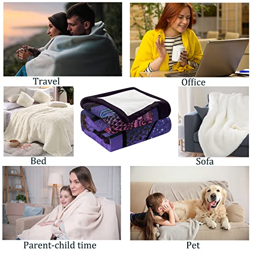 Flannel Fleece Throw Blanket 50X60 Inch, Cozy Soft Fuzzy Comfort Plush Throw Blanket For Bed Couch Sofa Office Decorative (Purple Owl) #TOP6