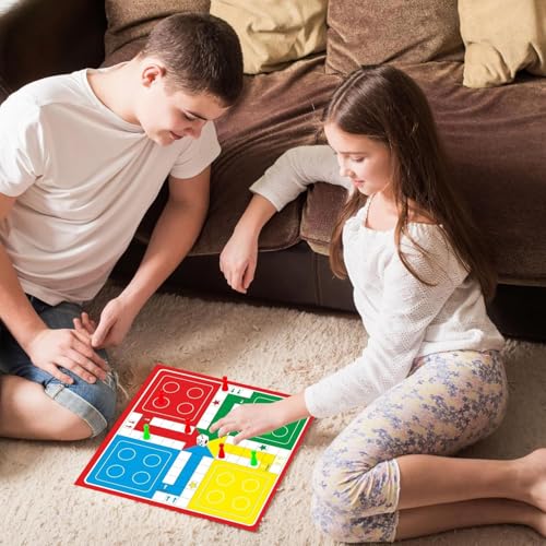 Image of Toyaffair 2in1 Chess & Ludo Jumbo Game Set - Foldable Dual-Sided Board Game with Premium Colourful Pawns- Large Family Fun Game for Kids & Adults, Ideal for Home, & Parties (Ludo Jumbo)