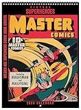 Asgard Press 2026 Vintage Superheroes Deluxe Wall Calendar, 16 Months, Frame-Ready Comic Book Art with Commentary, 11”x30” (Size When Open)