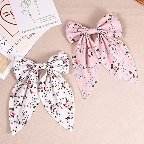 2PCS Solid Ponytail Bow Alligator Hair Clips, Duckbill Barrettes Hair Accessories for Baby Toddlers Teen, Elegant Hair Bows for Women Girl, Decorate Accessories for Clothes and Bags (Flower)