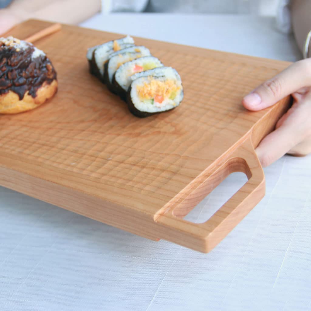 Planche À Découper Double Face pour Cuisine Grande Planche À Découper en Bois avec Poignées pour Pizza Pain Planche À Découper Plateau Fournitures De Cuisine,