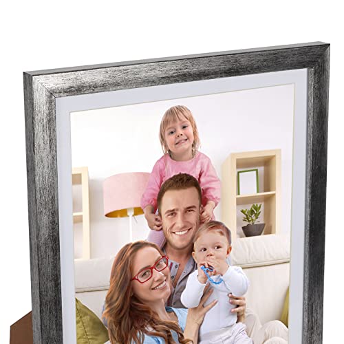 Giftgarden 8X10 Picture Frame Distressed Silver Set Of 4, 9X11 Frame For 8”X10” Photo With Mat, Antique Silver Frames For Wall Or Tabletop #TOP1