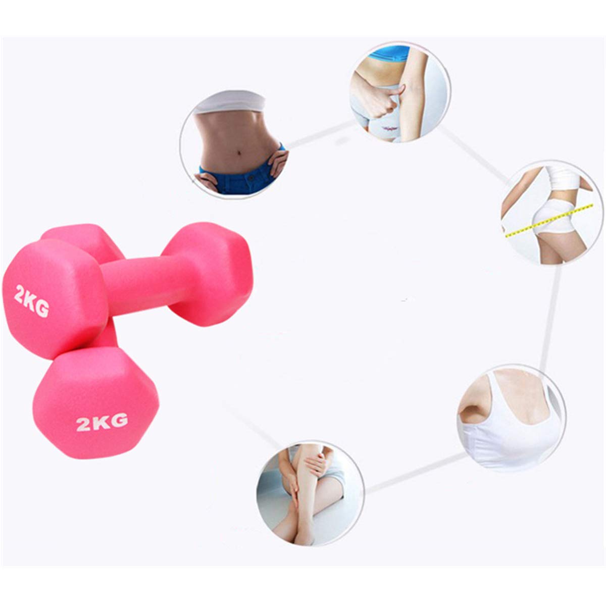 2 x Hanteln für Zuhause, Fitnessstudio, Griffe, Armhanteln, Bodybuilding, Gewichtstraining für Damen, Familie (1,5 kg, 2 Stück)