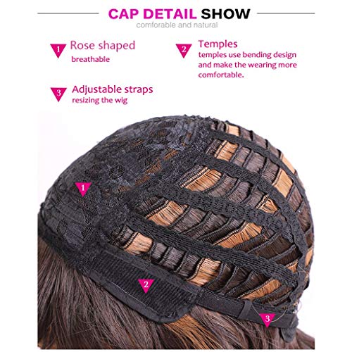 Baoblaze 26 Polegadas Moda Mulheres Cabelo Comprido Peruca Cosplay - Rosa