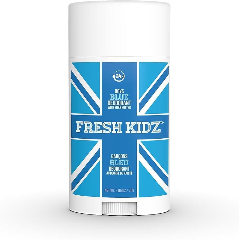 Fresh Kidz Blue desodorante em bastão para meninos, sem alumínio e bicarbonato, fragrância cítrica azul, 75 g