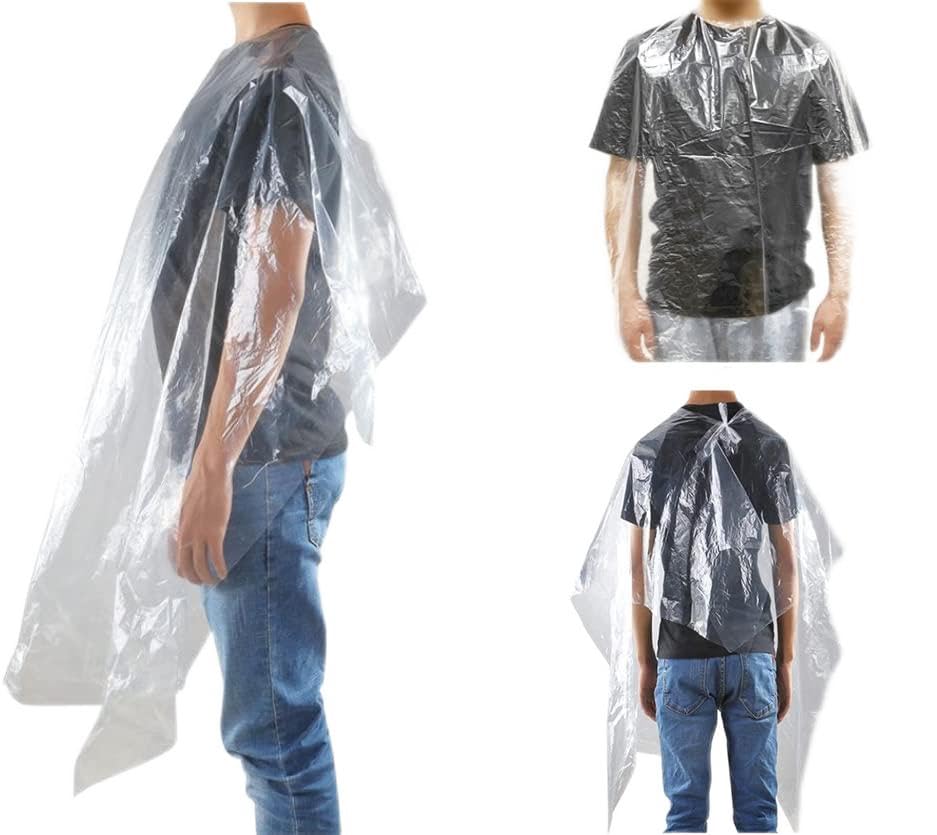 Mantelle usa e getta, 130 x 160 cm (130 x 160 cm) impermeabile trasparente scialle per la cura dei capelli parrucchieri, per bambini e adulti
